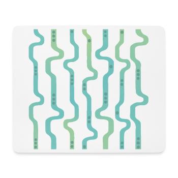 Wiggle Wellenstreifen L Streifen L Grün Blau - Mousepad (Querformat) - Weiß - Vorne