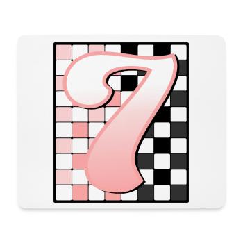 7th BIRTHDAY - PINK CHECKERED - Mouse Pad (horizontal) - white - Front