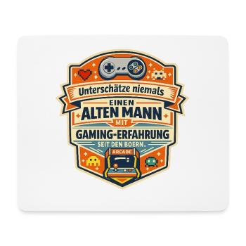 Unterschätze niemals alten Mann Gaming-Erfahrung - Mousepad (Querformat) - Weiß - Vorne