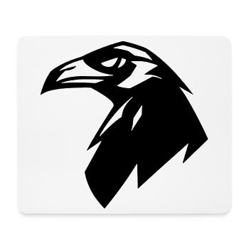 Raven, Simple Silhouette Logo - Mouse Pad (horizontal) - white - Front