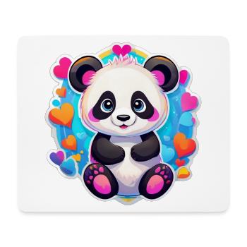 Panda Coeur Arc-en-Ciel - Tapis de souris (format paysage) - blanc - Devant