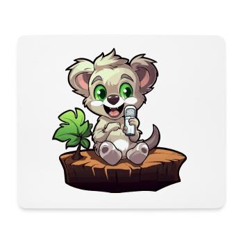 Kleiner Koala am Baumstumpf - Mousepad (Querformat) - Weiß - Vorne