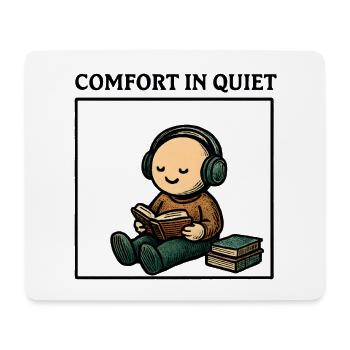 Silence while reading with headphones - Mouse Pad (horizontal) - white - Front