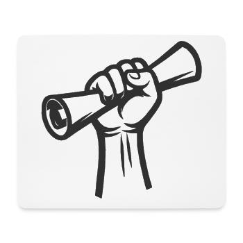 Raised fist on roller - Mouse Pad (horizontal) - white - Front