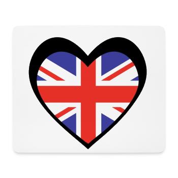 United Kingdom Black Heart – Love for the UK - Tapis de souris (format paysage) - blanc - Devant