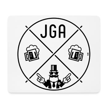 JGA Bräutigam Handzeichen Bier Kreis Symbol POS 1C - Mousepad (Querformat) - Weiß - Vorne