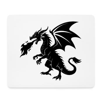 Fire Breathing Dragon - Mouse Pad (horizontal) - white - Front
