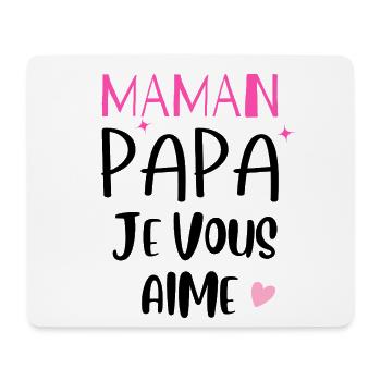 Maman Papa je vous aime coeur - Tapis de souris (format paysage) - blanc - Devant