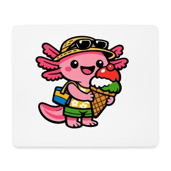 Sonnige Eis-Kreatur mit Hut - Mousepad (Querformat) - Weiß - Vorne