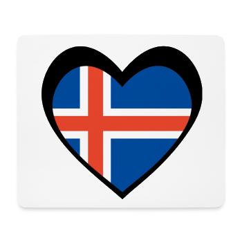 Ísland Svart Hjarta – Ást til Íslands - Mousepad (Querformat) - Weiß - Vorne