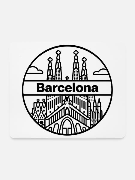 Barcelona - Mousepad (Querformat) - Weiß