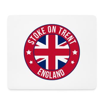 Stoke on Trent England Round Flag Badge - Mouse Pad (horizontal) - white - Front