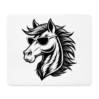 Cooler Pferdekopf - Mousepad (Querformat) - Weiß - Vorne