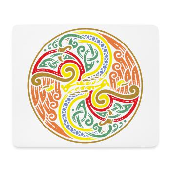 Mandala du Nœud Serpent Circulaire - Tapis de souris (format paysage) - blanc - Devant