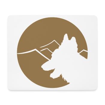 Schäferhund Silhouette im Kreis - Mousepad (Querformat) - Weiß - Vorne