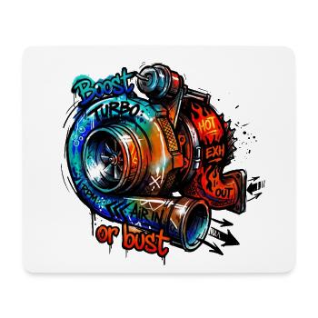 Turbo-Boost oder Bust - Mousepad (Querformat) - Weiß - Vorne