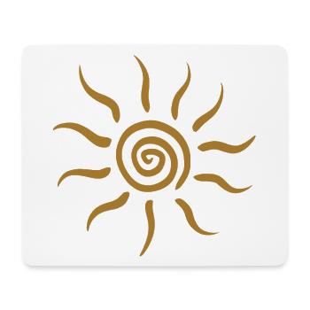 Goldener Spiral-Sonnenstrahl - Mousepad (Querformat) - Weiß - Vorne