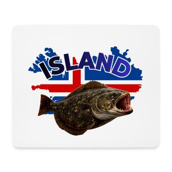 Heilbutt Angeln Island - Mousepad (Querformat) - Weiß - Vorne