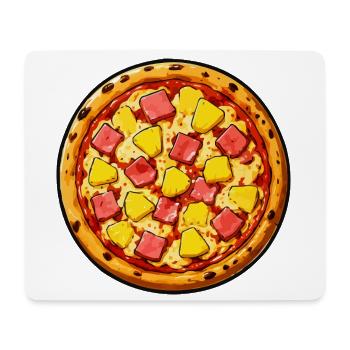 Illustration de pizza hawaïenne - Tapis de souris (format paysage) - blanc - Devant