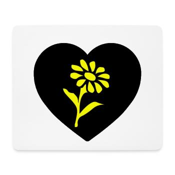 Fleur - Tapis de souris (format paysage) - blanc - Devant