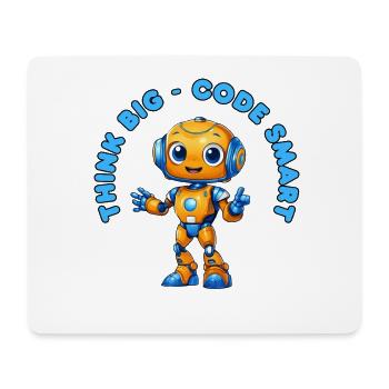 Roboter - Think big, Code Smart  - Mousepad (Querformat) - Weiß - Vorne
