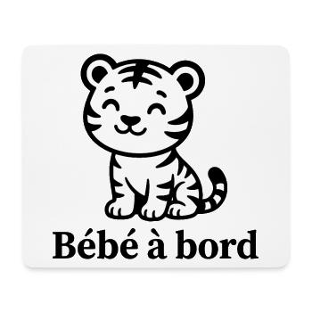 Sticker Autocollant pour Voiture tigre bébé à Bord - Tapis de souris (format paysage) - blanc - Devant