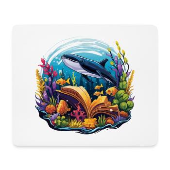 Unterwasserbuchparadies mit Wal - Mousepad (Querformat) - Weiß - Vorne