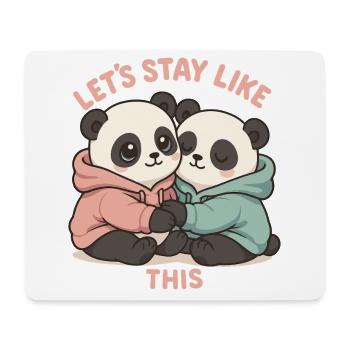 Cute Pandas in Hoodie: Kawaii Pastel Design - Mouse Pad (horizontal) - white - Front