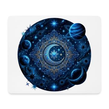 Space Planets Galaxies Stars Moons - Mouse Pad (horizontal) - white - Front