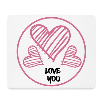 Hearts in Pink Love you Gift - Mouse Pad (horizontal) - white - Front