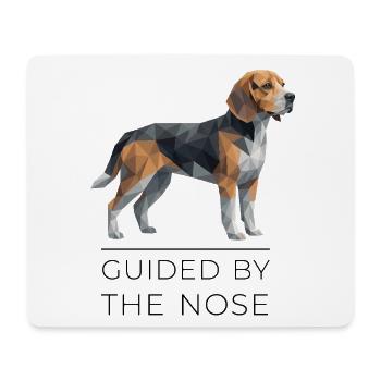 Art Beagle Low-Poly - Guidé par le nez - Tapis de souris (format paysage) - blanc - Devant