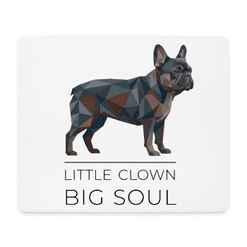 Art Low-Poly du Bouledogue Français - Petit Clown - Tapis de souris (format paysage) - blanc - Devant