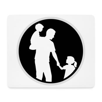 Vater Kind Silhouette Spazieren Familie Papa Liebe - Mousepad (Querformat) - Weiß - Vorne