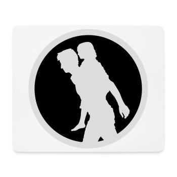 Vater Kind Silhouette Spazieren Familie Papa Liebe - Mousepad (Querformat) - Weiß - Vorne