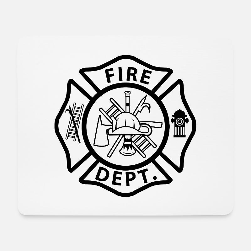 Feuerwehr Abzeichen Emblem - Mousepad (Querformat) - Weiß