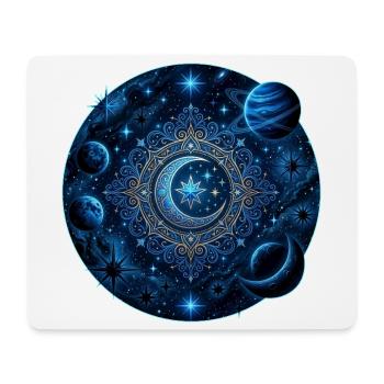 Space Planets Galaxies Stars Moons - Mouse Pad (horizontal) - white - Front
