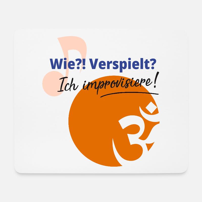 T-Shirt Design „Ich improvisiere!“ - Mousepad (Querformat) - Weiß