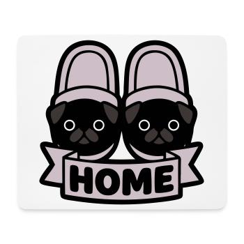 Pug Slippers Home Banner - Mouse Pad (horizontal) - white - Front