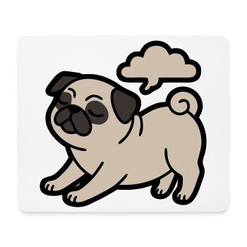 Pug dog qui pète, drôle - Tapis de souris (format paysage) - blanc - Devant