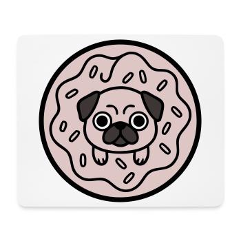 Mops Hund Donut Süßigkeiten - Mousepad (Querformat) - Weiß - Vorne