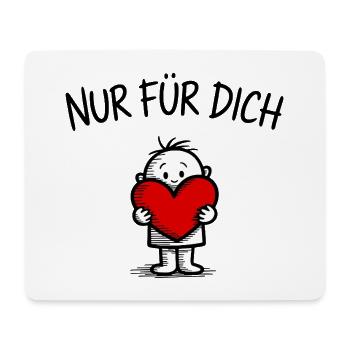 Strichmännchen mit Herz: Nur für dich - Mousepad (Querformat) - Weiß - Vorne