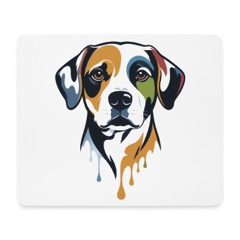 Abstract Dog Portrait - Colorful Soul - Mouse Pad (horizontal) - white - Front
