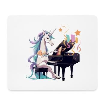 Einhorn am Klavier FarbenSinfonie - Mousepad (Querformat) - Weiß - Vorne