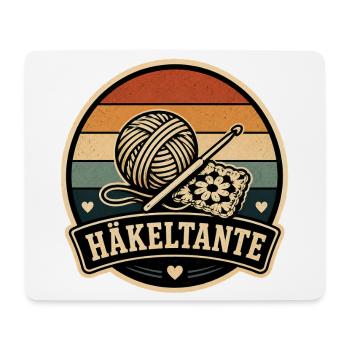 Häkeltante Retro - Mousepad (Querformat) - Weiß - Vorne