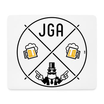 JGA Bräutigam Handzeichen Bier Kreis Symbol POS 2C - Mousepad (Querformat) - Weiß - Vorne