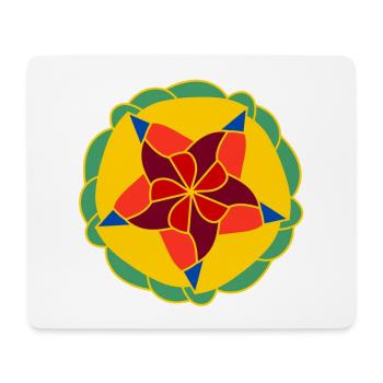 Geometrisch Helles Mandala - Mousepad (Querformat) - Weiß - Vorne