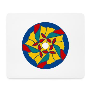 Mandalas Verre Coloré Pétales - Tapis de souris (format paysage) - blanc - Devant