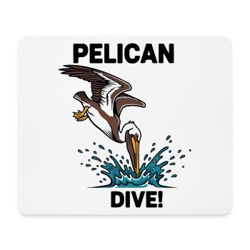 Pélican Brun Plongeon Mer Dive Pelican - Tapis de souris (format paysage) - blanc - Devant