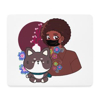 Kawaii Shiba & Blaue Prothesenpfote - Mousepad (Querformat) - Weiß - Vorne