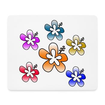 Fleur - Tapis de souris (format paysage) - blanc - Devant